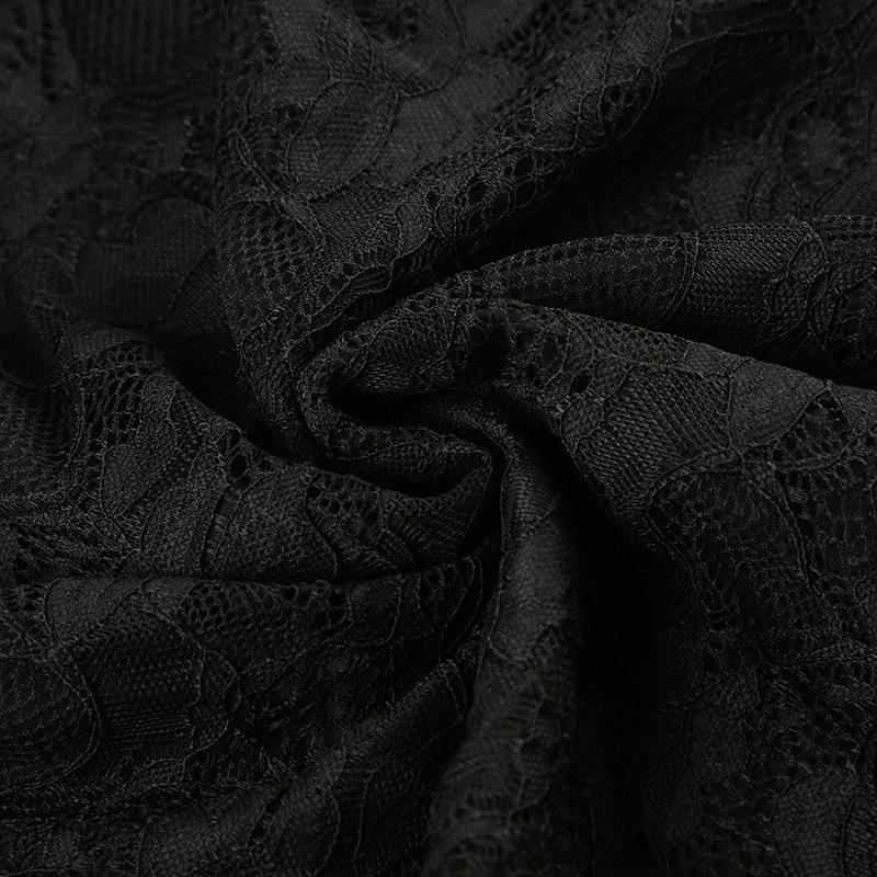 Women's Dark Sexy Wind Lace Bow V-neck Long-sleeved Imperial Sister Waisted Hip Thin Temperament Short Dresses