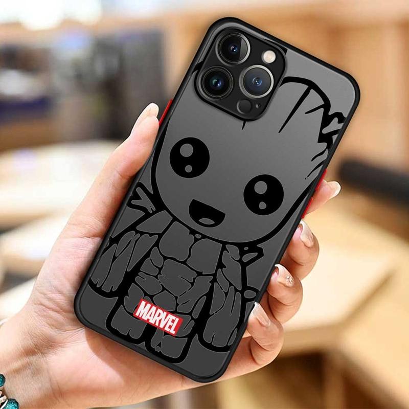 Чехол для телефона для Apple iPhone 11 12 13 14 16 Pro 15 Pro Max 16 Plus XR 12mini 13mini Прозрачный Marvel Грут Человек-паук Железный человек Студия