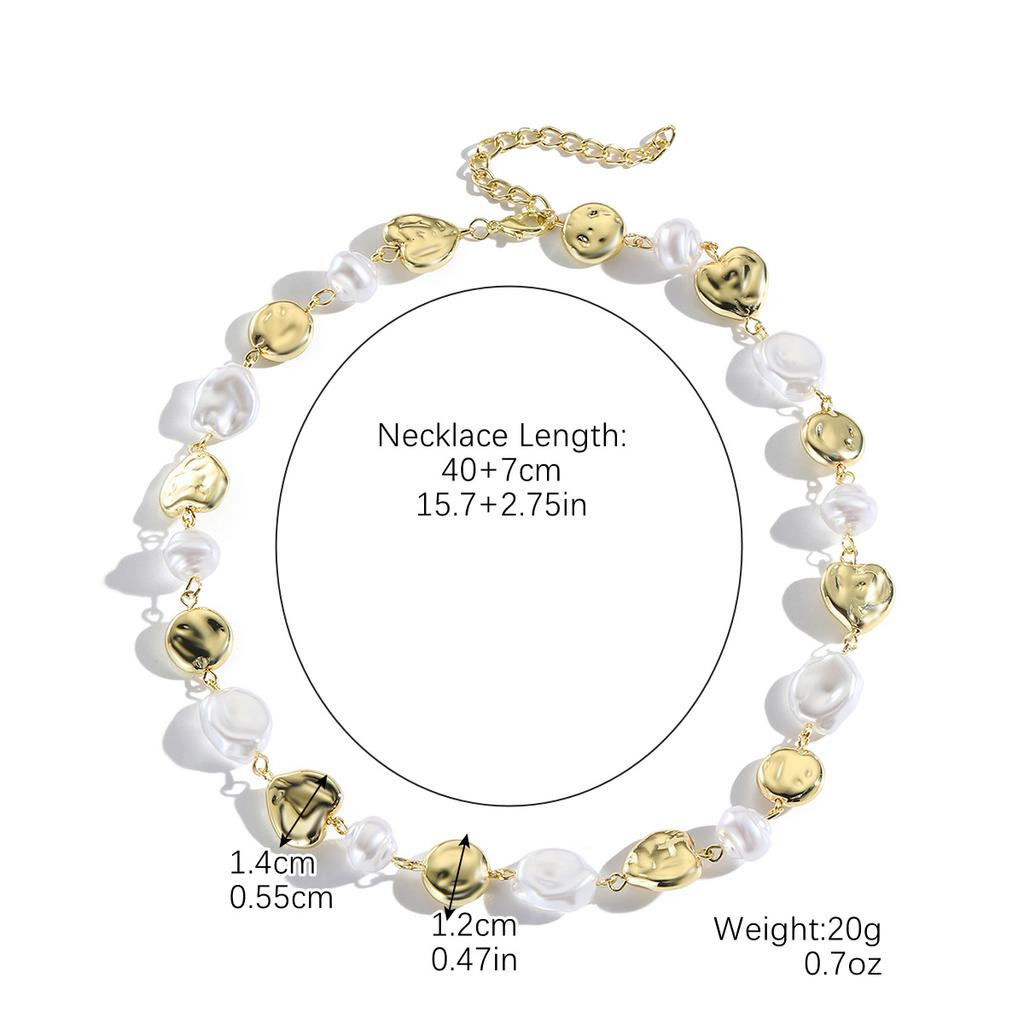 Ожерелье для женщин, винтажное, персонализированное, сращивание металла, чувство формы, барокко, Ins, золотое ожерелье, женское, красивое, элегантное, для нее