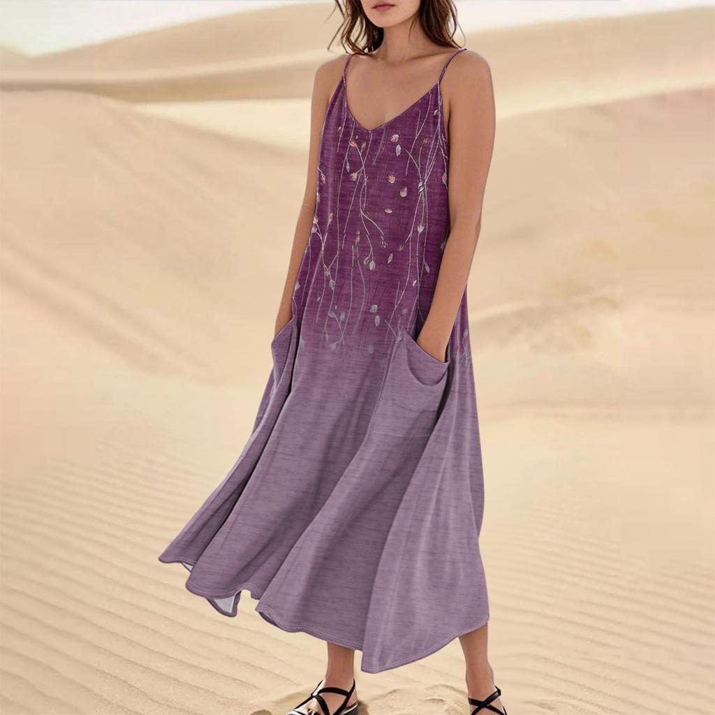 Women's Summer Dress Casual Loose Long Beach Vacation Dresses