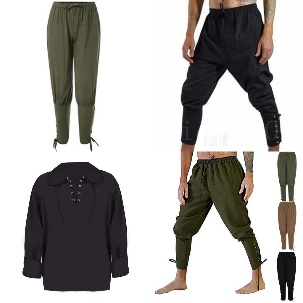 Хэллоуин Костюм Пирата Рыцаря Косплей Высококачественный Смесовый Хлопок И Лен Дышащий И Удобный Идеально Подходит Для Комик-кона И Вечеринок