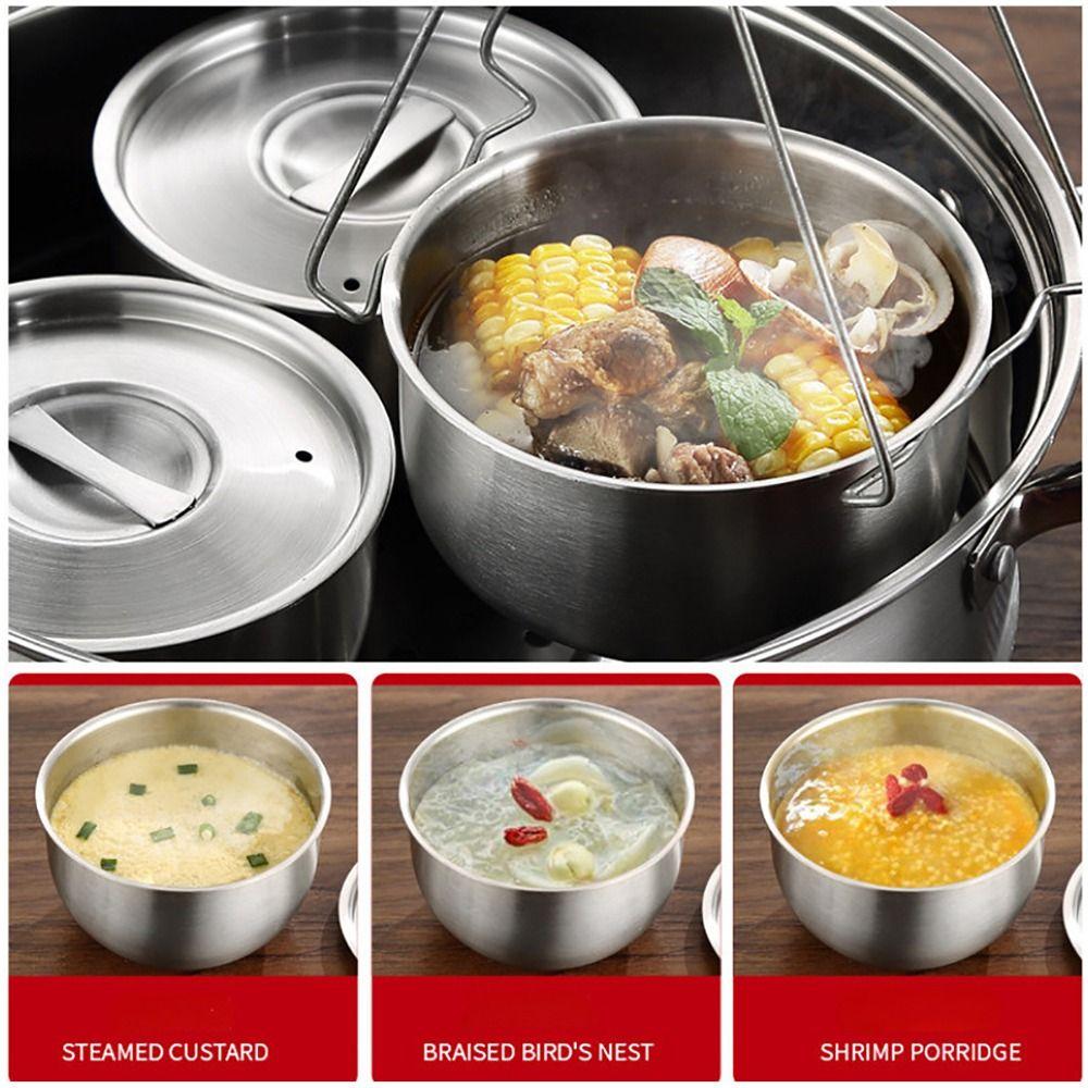 1Pcs Stainless Steel Rice Bow Soup Bowl Children Bow Small Steamed Egg Bowl