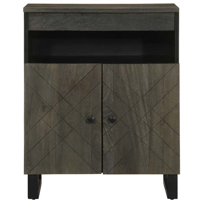 VidaXL Buffet noir 60x33x75 cm bois massif de manguier, meuble de rangement, meuble de rangement de cuisine, meuble de 4017709