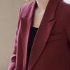 Lady Commuter Suit Elegant Women's Formal Suit Set with Turn-down Collar Jacket Pure Color Trousers Stylish for Commuting