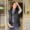 Пуховый хлопковый жилет короткий со стойкой воротником без рукавов жилет куртка хлопковый жилет женская одежда.