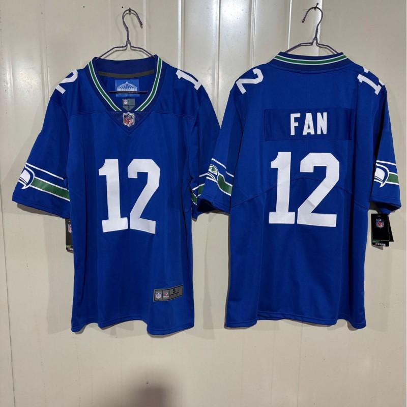 Seattle Seahawks NFL Football Jersey Short Sleeve Embroidered Team Apparel Size 11 12 Blue