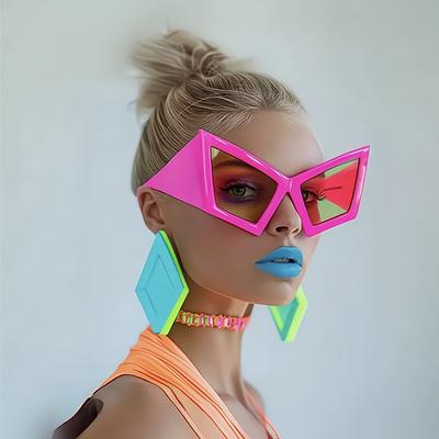 Женские модные солнцезащитные очки для вечеринок, большие, с декоративными элементами, трендовый аксессуар для дам