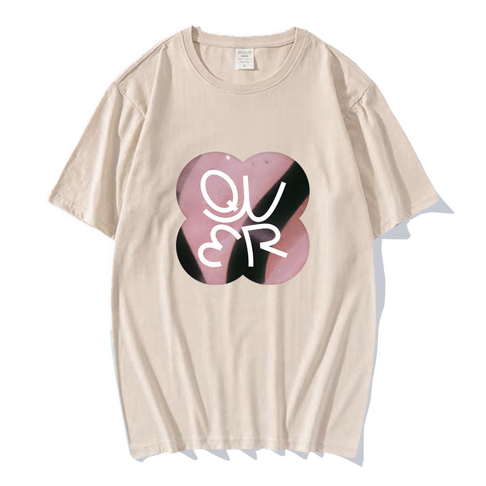 QWER Band Tshirts for Fans Casual Summer Cotton Comfortable Teeshirt Women Unisex Unisex Oneck Tshirts Streetwear Korean