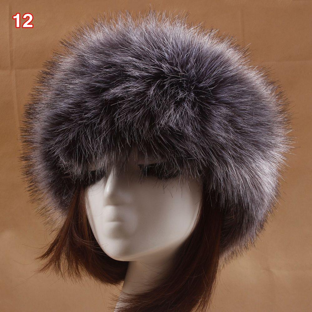 Outdoor Earwarmer Winter Thick Fluffy Faux Fur Women Russian Cap Headband Hat