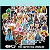 48 шт. Коллекция аниме-мультяшных наклеек One Piece для ноутбуков и багажа, водонепроницаемый ПВХ