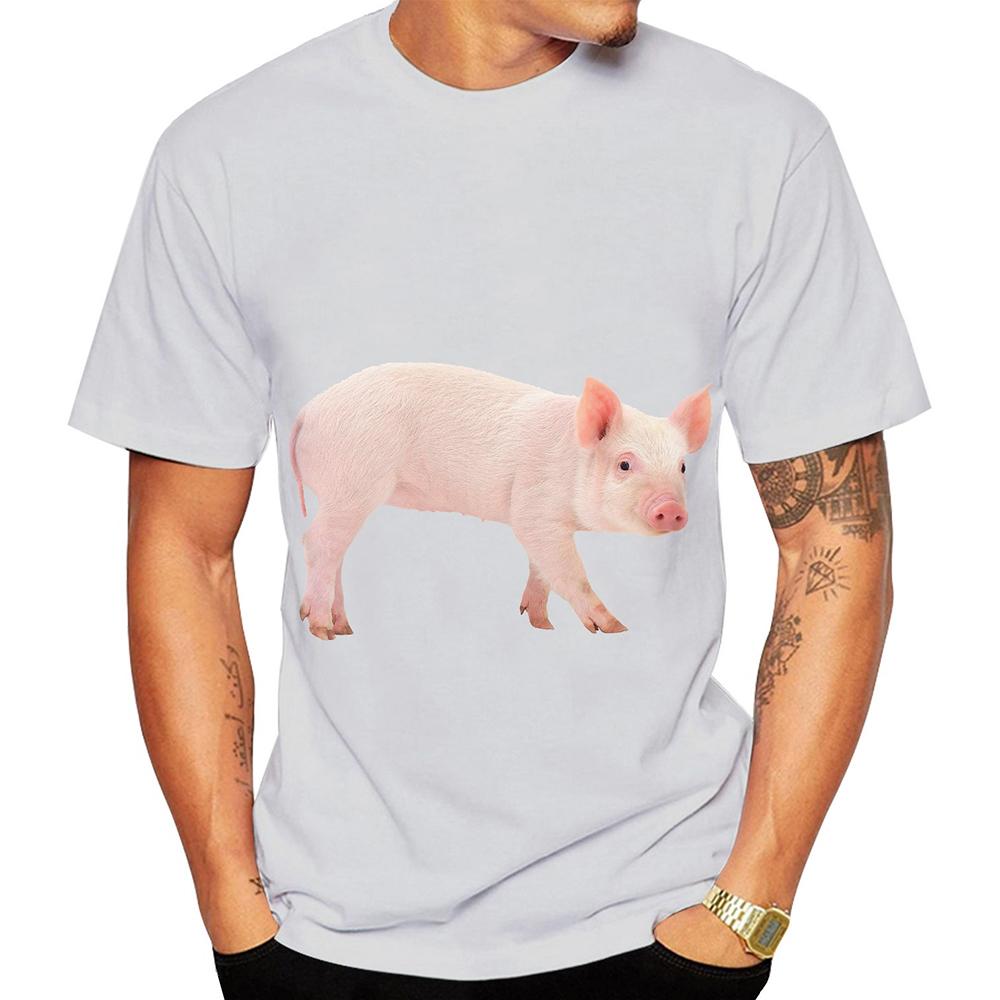 Summer Round Neck 3D Cute Pigs Print Top Fashionable Casual Short Sleeved Men's T-shirts