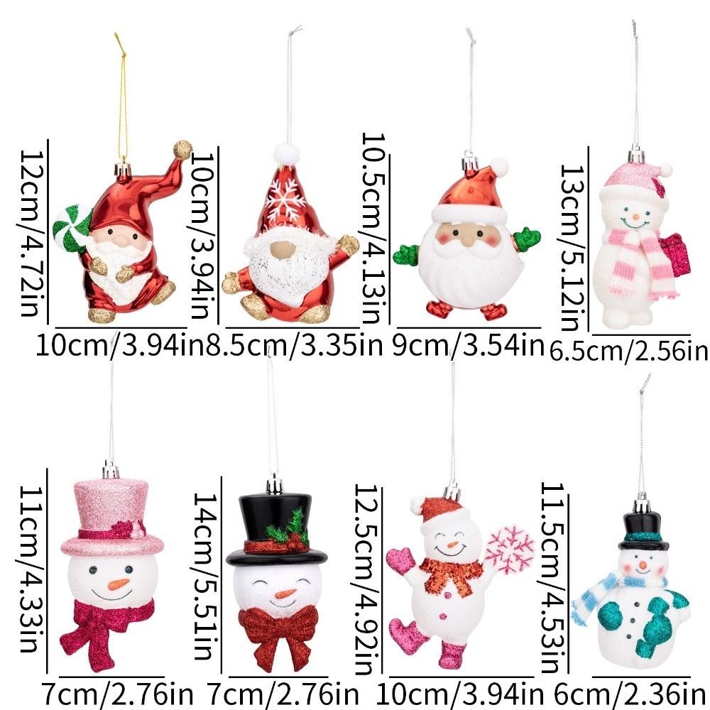 Plastic Santa Hanging Pendant Glitter Electroplated Snowman Tree Decoration Tree Decor