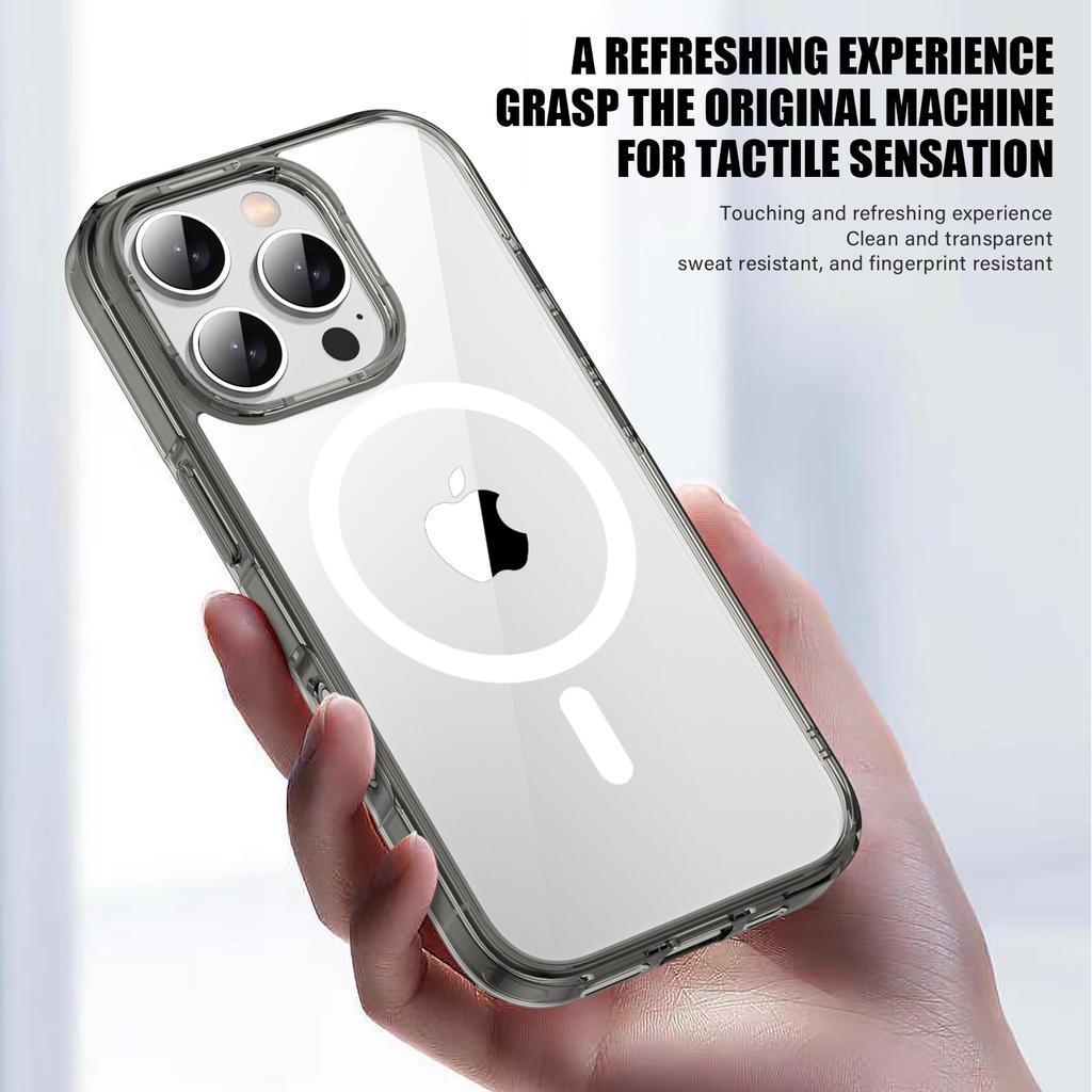 KEYSION Прозрачный чехол MagSafe для iPhone 16 Pro Max Silicone+PC Противоударный прозрачный чехол для задней панели телефона для iPhone16 15 Pro Max