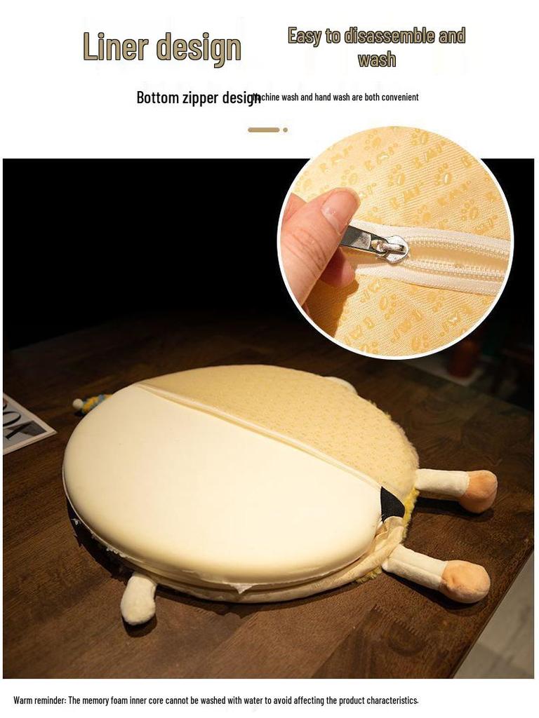 Memory Foam Seat Cushion for Long Sitting - Plush, Soft, and Washable