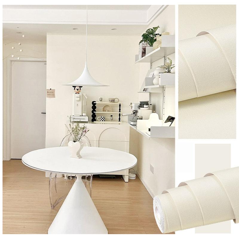 Solid Color Self-adhesive Simple Warm Bedroom Living Room Decor Waterproof Background Wall Paper Furniture Renovation