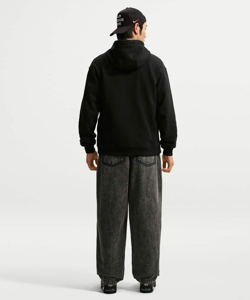 NIKE Your Message Here Fleece Pullover Hoodie M - Black:White:Safety Orange / Io1649-010