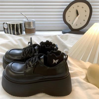 Британский стиль черные маленькие кожаные туфли женские 2025 новая весна и осень универсальные Мэри Джейн платформа французские с юбкой одинарные туфли