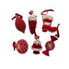 Flocked Decorative Ornaments Set of 6 for Christmas Tree and Window Display with Unique Design for Holiday Decoration
