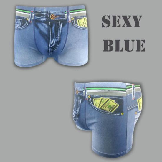 Мужские трусы боксеры с джинсовым принтом