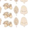 50Pcs Wood Chip Leaf Design DIY Multi-purpose Hollow Animal Christmas Crafts Home Decor