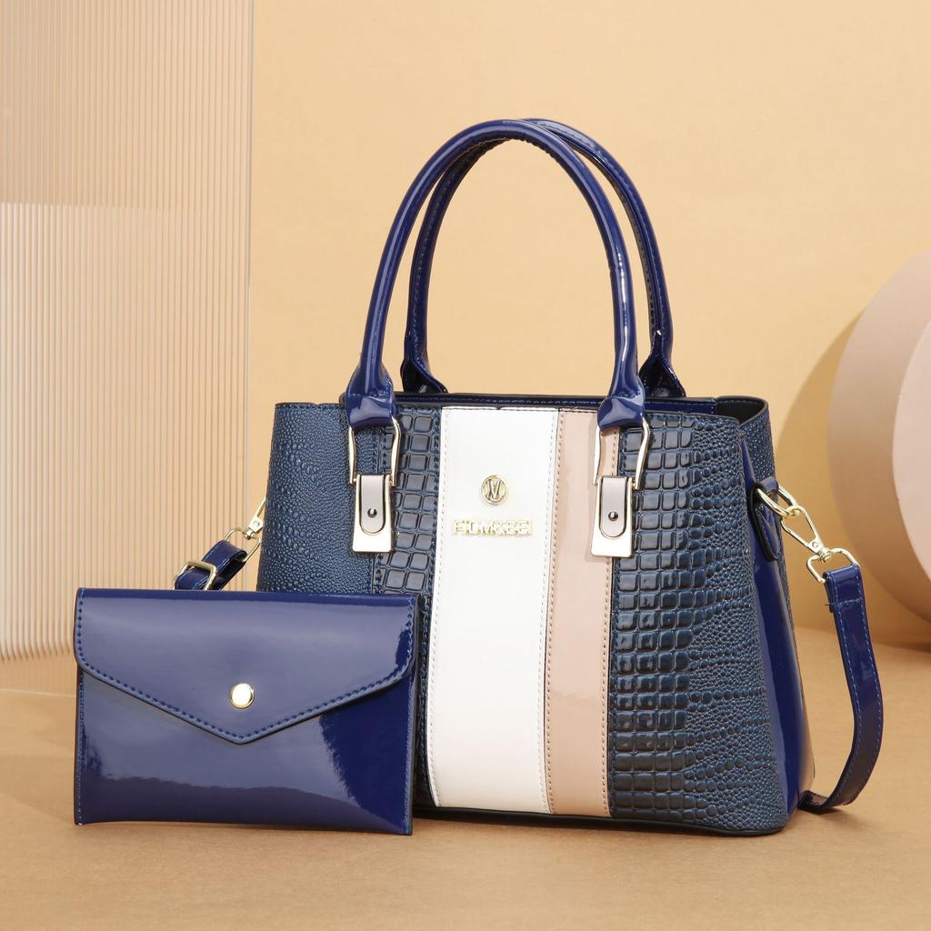 Сумка женская сумка продвинутый стиль 2025 новая текстура для матери среднего возраста сумка в лоскутной технике контрастного цвета большая вместимость сумка-тоут