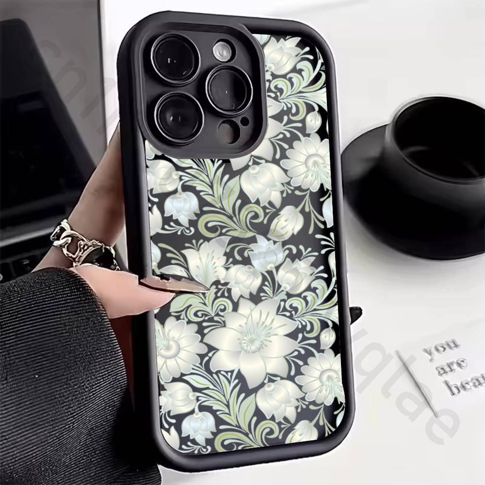 Силиконовый чехол с цветами для iPhone 13 11 15 17 12 14 16 Pro Max 17 Air Plus SE Ударопрочный Мягкий Защитный Чехол