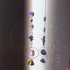 AB Color Crystal Pendant Suncatcher With Nature Stone Sun Catcher Outdoor Garden Decor Rainbow Maker With Bells Home Decors