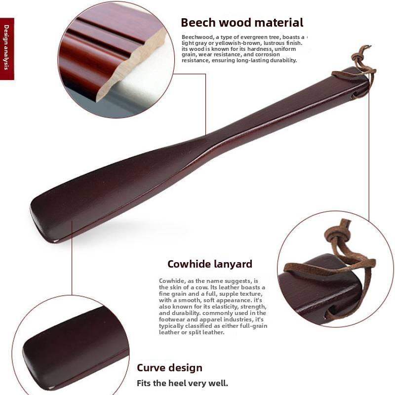 Классическая деревянная ложка для обуви с удлиненной ручкой для легкого надевания обуви