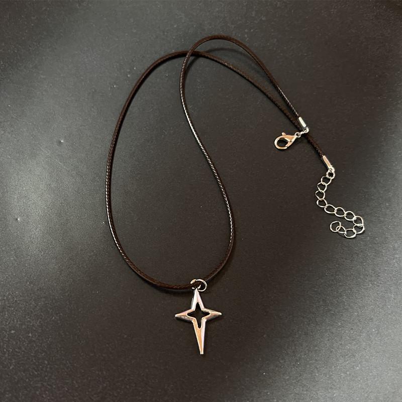 Винтажная кожаная коричневая подвеска-камень, ожерелье-чокер, цепочка на ключицы, темперамент, для женщин, девушек, осеннее, зимнее