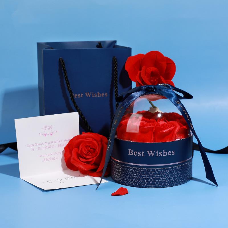 Elegant Preserved Rose Box with Jewelry Drawer for Mothers Day Birthday Anniversary Gifts and Special Keepsake Present for Her