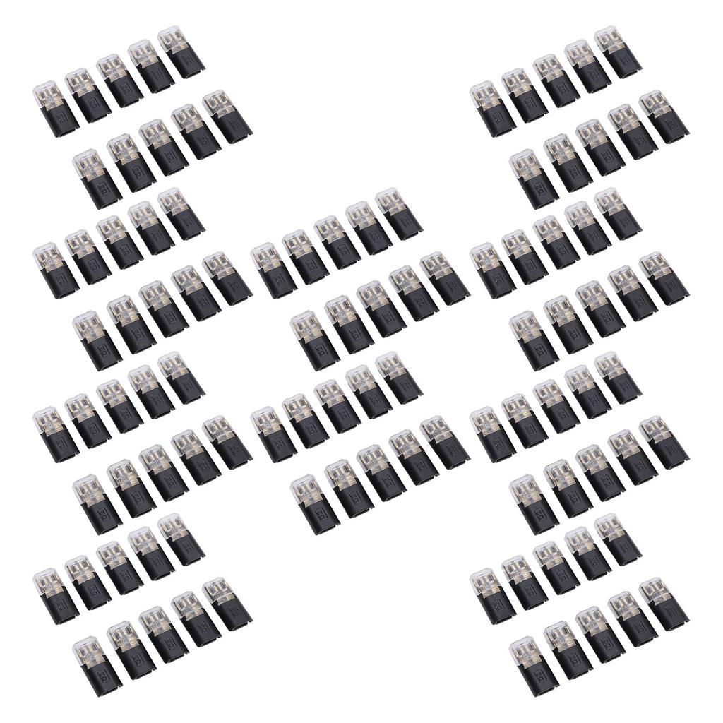 100PCS Double Wire Plug in Connectors with Locking Buckle Quick Clip Fasteners 2 Pin Multi Purpose Snap On Blocks for