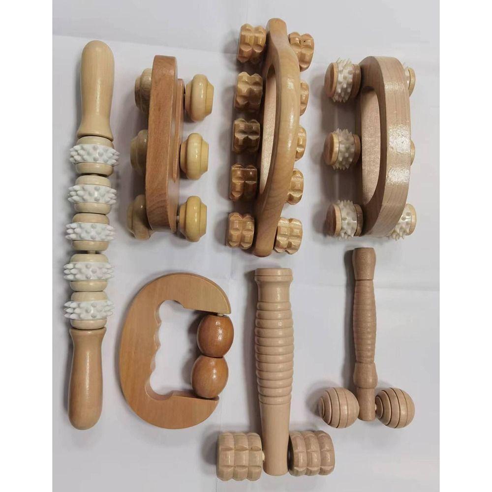 Ручной деревянный массажный ролик ручной массажер триггерной точки для лица, плеч, шеи