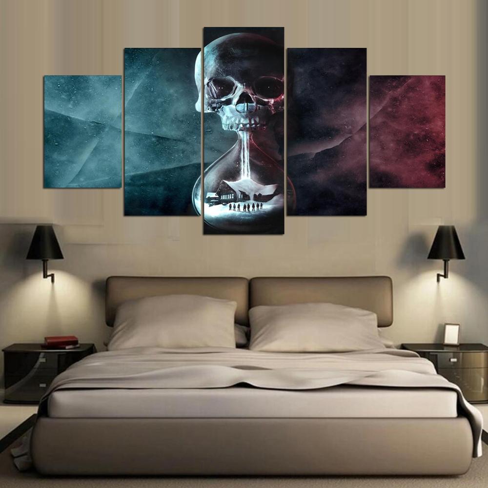 Картина на холсте, 5 шт., модульные картины с черепом до рассвета, плакат, настенная живопись, печать, фотографии, домашний декор для гостиной, произведения искусства