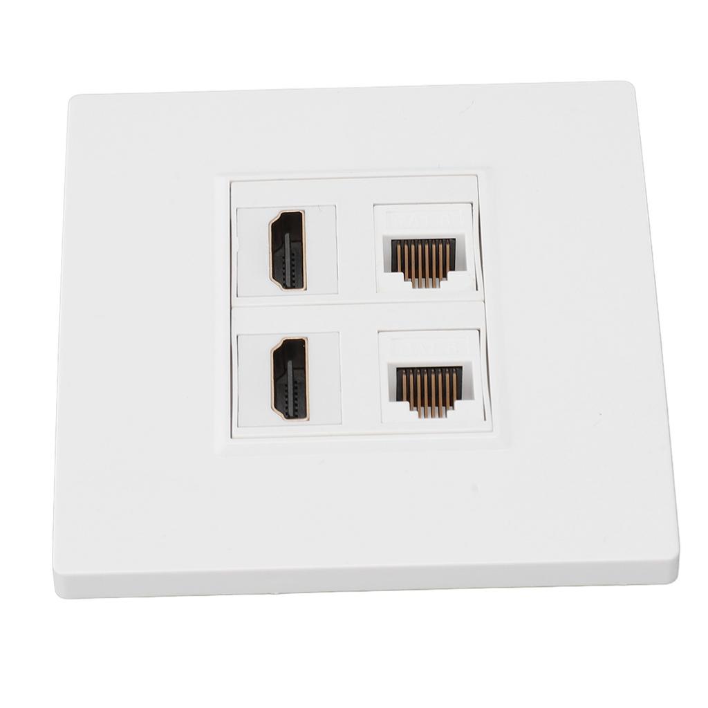 Настенная панель с интерфейсом HDMI Cat6 Gigabit 4K HD кабель 4-портовая настенная панель Ethernet для компьютеров, телевизоров, жестких дисков