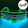 Light Up Neon Rave Glasses Flashing Shutter Glasses El Wire LED Sunglasses Glowing DJ Costumes for 80s Parties Music Festival