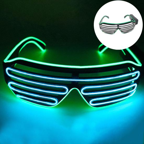 Light Up Neon Rave Glasses Flashing Shutter Glasses El Wire LED Sunglasses Glowing DJ Costumes for 80s Parties Music Festival