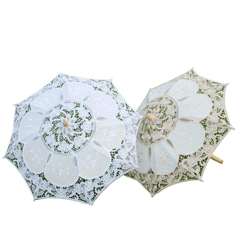 Милая Свадебная Вечеринка Женщины Кружева Зонтик Вышитый Зонтик Украшения Фотография Мода Свадебная
