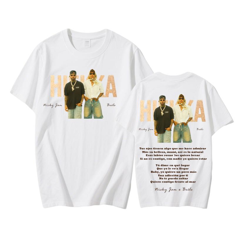 Nicky Jam X Beéle - Hiekka T-Shirt Retro Hip Hop Retro Tee-shirt Short Sleeve Cotton Tshirt Fashion Grunge Clothing