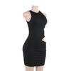 Autumn Dress Temperament Spice Girls Slim Sexy Hollowed-out Buttock Dress Women