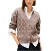 Tommy Hilfiger Классический повседневный свитер с V-образным вырезом и косами для commuters Модный свободный свитер Женский свитер Светло-коричневый XW05955-201/GU4