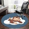 Curious George,Cloud Chair mat Round Rug Office carpet, Non slip, Suitable for Living Rooms, Bedrooms decor.1205150a