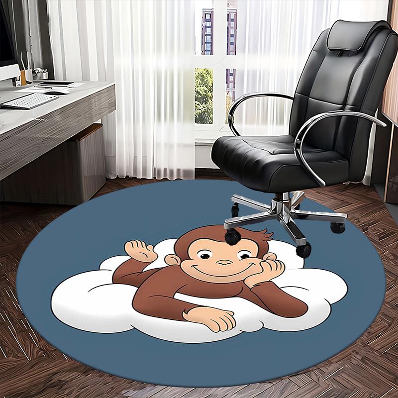 Curious George,Cloud Chair mat Round Rug Office carpet, Non slip, Suitable for Living Rooms, Bedrooms decor.1205150a