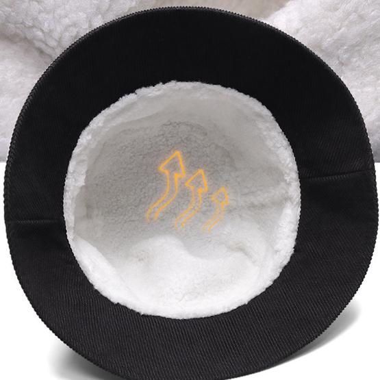 WTEMPO Men's Ear Protection Winter Fishing Outdoor Cold-proof Plush Hats Solid Color Thick Fleece Inner Bucket Hats with Windproof Rope