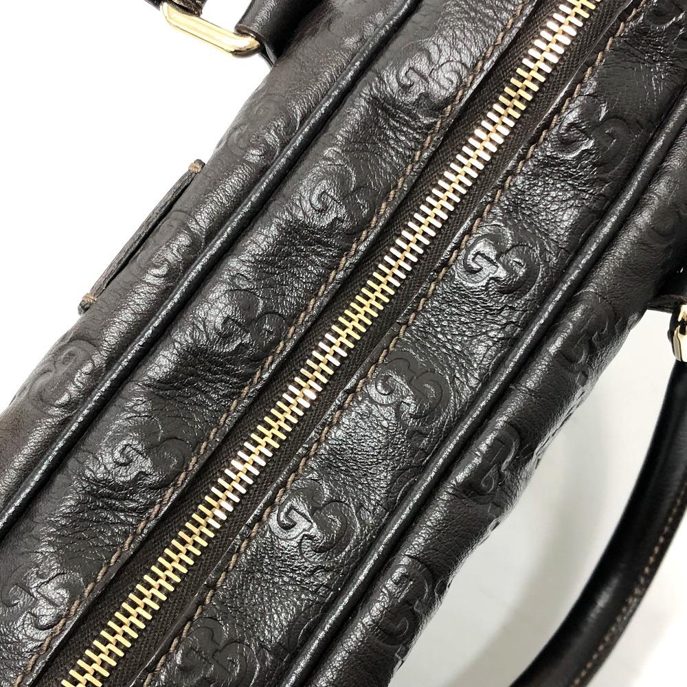 GUCCI 201480 Sima Line Hand Bag Business bag Briefcase Leather Brown