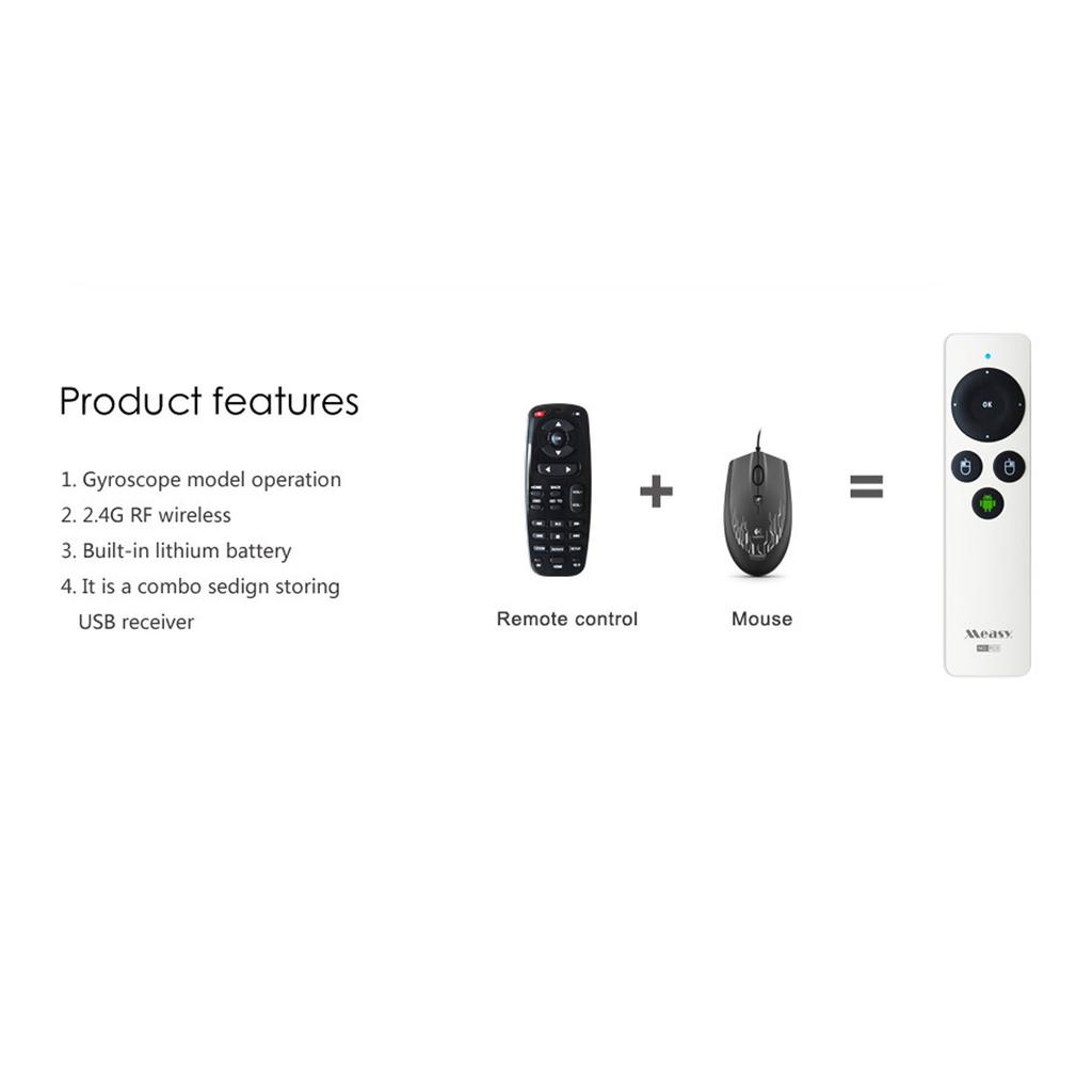 Беспроводная воздушная мышь Measy RC9 2.4G с USB-приемником, гироскопом, воздушная мышь с пультом дистанционного управления