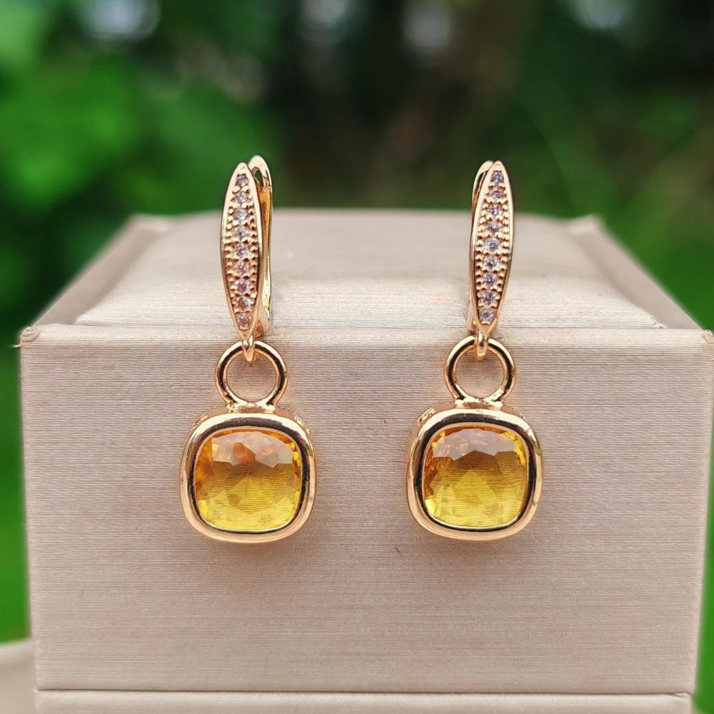 1 пара модных 5-цветных квадратных висячих сережек для женщин с кубическим цирконием, украшения на каждый день, аксессуары для вечеринок