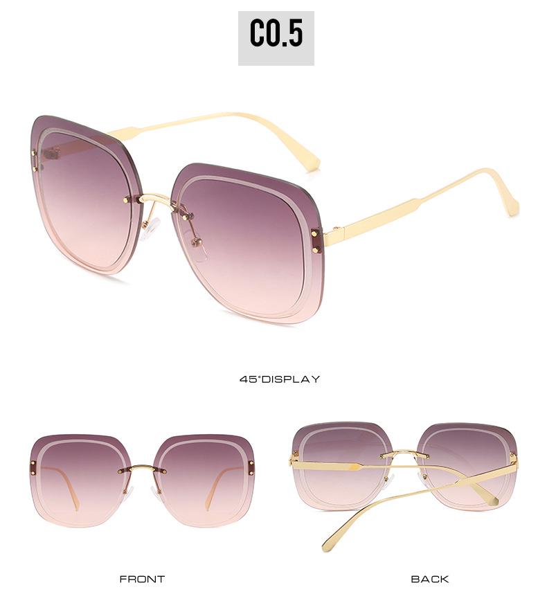 Солнцезащитные очки в квадратной оправе в европейском и американском стиле 2021 года с рифлеными линзами на рисовых гвоздях для женщин