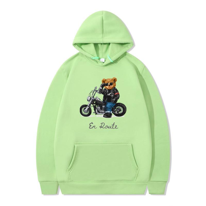 New hooded sweater sports car rich bear men's and women's clothing autumn and winter loose