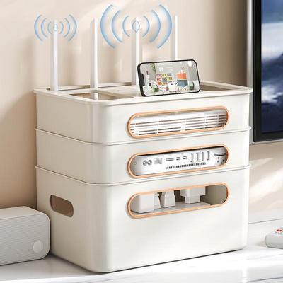 Домашняя розетка WiFi и стойка для телевизионной приставки с беспроводным маршрутизатором и системой управления кабелями