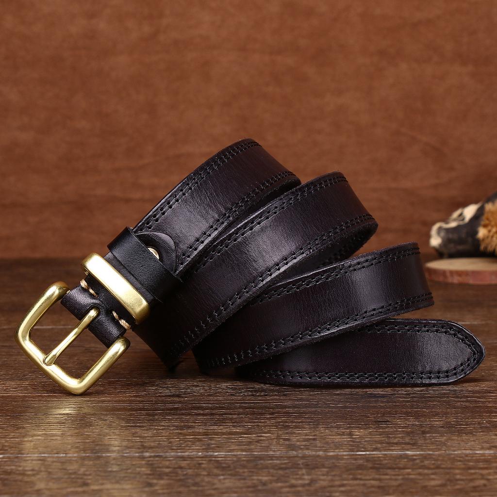 Ремень женский из натуральной кожи первого слоя, пряжка из чистой меди, пряжка из меди, пряжка из меди